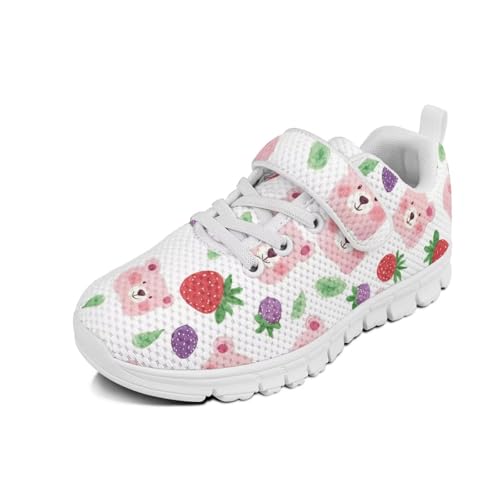 Kids Tennis Shoes Breathable Comfortable Athletic Running Sneakers Outdoor Non Slip Walking Hiking Shoes for Little Girls Size 11-15