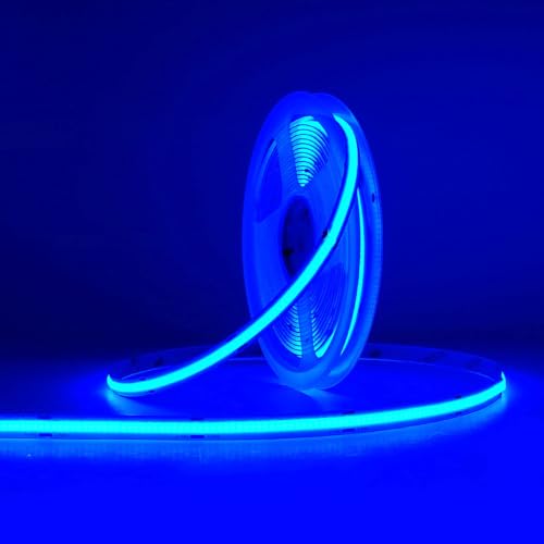 MALIIGAZA COB LED Strip Light 5m 24V Blue Dotless LED Tape