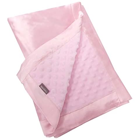 Cozysilk Baby Soft Silk Blanket - 100% Mulberry Silk On One Layer with Minky Plush Dot Blanket Backing - Reversible Double Layer, Gift for Girls/Boys Best for Summer (28 x 40 inch, Light Pink) Cover