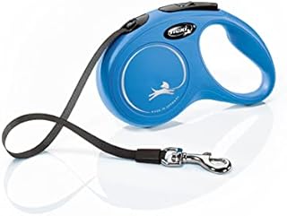 Flexi New Classic Tape Blue Small 5m Retractable Dog Leash/Lead for dogs up to 15kgs/33lbs