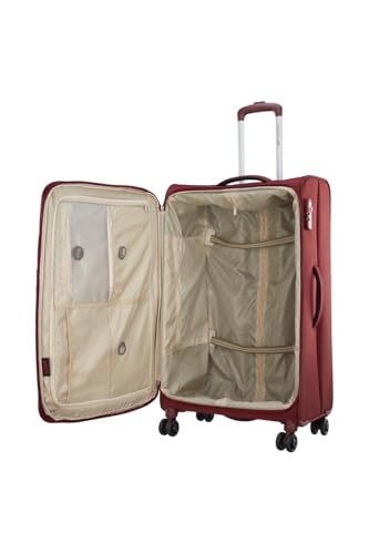 Image of VIP Unicorn Nxt 8W Str 80 Cm | Check-in Polyester Soft Sided 8 Wheels Spinner Trolleys (Large) (RED)