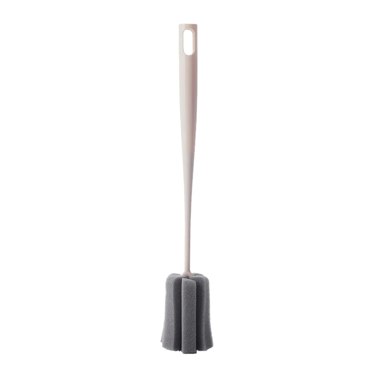 Flaschenbürste Weiche Schwammbürste mit langem Griff, Flasche, Wasser, Tasse, Waschreiniger, Werkzeug, Küchenreinigungsartikel(35cm beige)