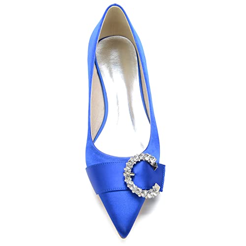 Wedding Bridal Shoes Women's Elegant Pointed Toe Satin Dress Flats Shoes 2.5Cm Slip-On Flats2