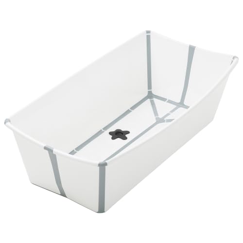 Stokke Flexi Bath X-Large Baby Bathtub - 31.5 x 15.7 x 9.4 in, White Grey