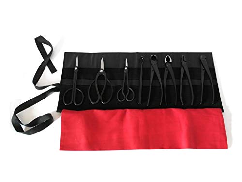 Pollice Verde Semi-Professional Bonsai Tool Kit with Roll Box - 9 Pieces