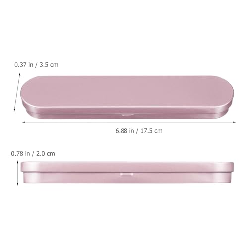 Image of STORE 2508 4 Empty Hinged Metal Pen Boxes Removable Sponge, Rose Gold