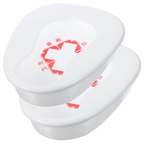 GOOHOCHY 2個 エルダーベッドパン ベッドパンシート ヘアパーマ ネックトレー ポータブル pp 便器 ホームベッド 旅行 白い