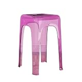 INECAR アクリル製無背座イス 高さ可変機能 防カビ抗菌防水仕様 滑り止め脚台 持ち運び溝付き 流線安定構造 浴室室内兼用多目的スツール 踏み台 (1,パープル)