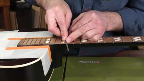 stewmac fret end dressing file - safely fix sharp guitar frets amp fret sprout fast - for rounding shaping and smoothing frets - professional luthier guitar repair tool - 1175