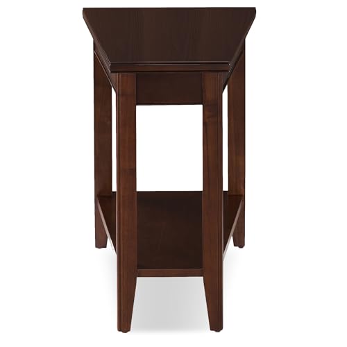 Image of Laurent Solid Wood Recliner Wedge End Side Table with Shelf, Chocolate Cherry Brown, Perfect for Living Rooms, Bedrooms, and Small Spaces - Leick Home, 10502