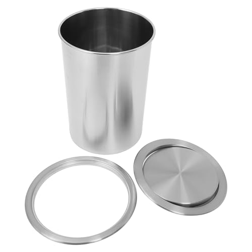 Caneca de basura empotrable de acero inoxidable con tapa oscilante, set de 3 miniatura 1