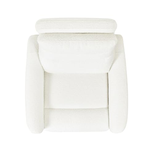 Sillón reclinable eléctrico tela boucle blanco miniatura 7