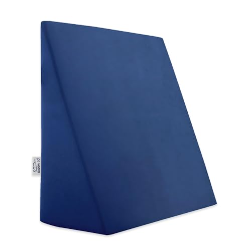Image of GADDA CO Wedge Pillows for Bed | Premium Memory Foam Orthopedic Wedge Cushion for Sleeping, Acid Reflux & GERD Relief | Back Pain, Snoring & Sleep Apnea Support | Leg Elevation | Navy Blue