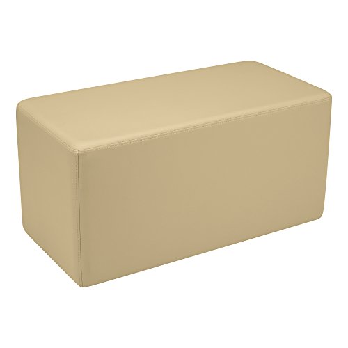 Image of Sprogs 18 inch H Structured Rectangle Stool -Flexible Modular Collaborative Soft Seating for Office, Home, Lounge and School Classrooms with Durable Frame - Sand (SPG-1011N-SD-A)