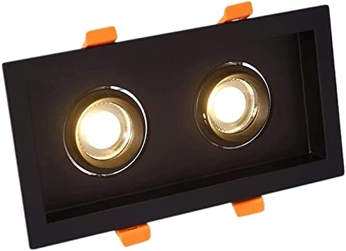 SSDDLZEQ Iluminación Foco empotrable de doble ojo Foco empotrable oculto Foco empotrable de doble ojo Luz de rejilla cuadrada de techo(Warm Light(3000k))