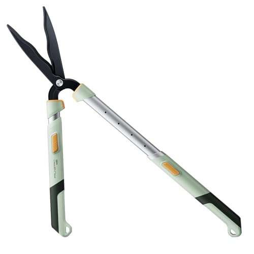 PrunePro Hedge Shears 27'-35' Extendable Handle Trimmer Clippers with Wavy Sharp Stainless Steel...