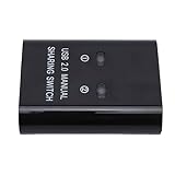 Syrisora USB 2.0-Sharing-Switch, 2 Computer Teilen Sich 1 Drucker mit Hochgeschwindigkeitsübertragung, Plug-and-Play, Schlüsselschalter-Design, Kompatibel mit OS X , für USB-Geräte