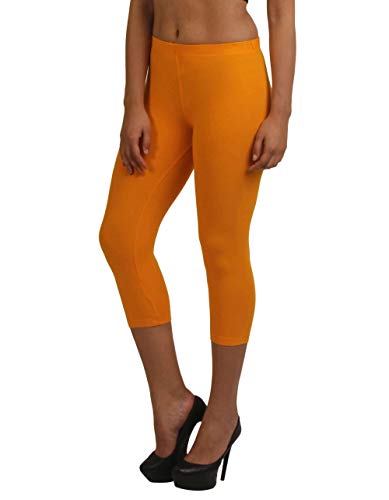 Image of Frenchtrendz Women's Cotton Spandex Stretchable Mid Rise Slim Fit Legging Capris (XS-4XL)