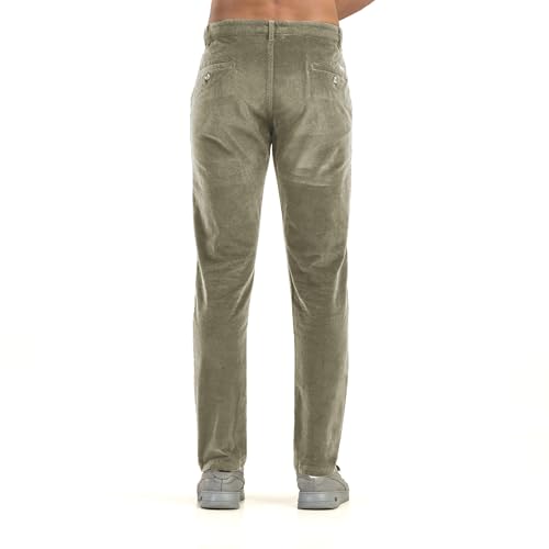 Image of BELANO Men Slim Fit Corduroy Cotton Stretch Chinos