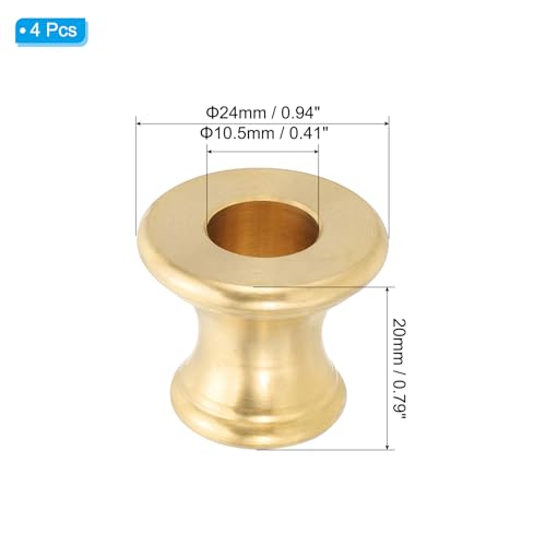 Image of PATIKIL Lamp Solid Brass Neck, 4 Pcs Turned Brass Spindle Slips Lamp Finial Pipe Light Fixture for 1 /8 IP or M10 Lamp Rod Light Repair Decoration, 24x20mm