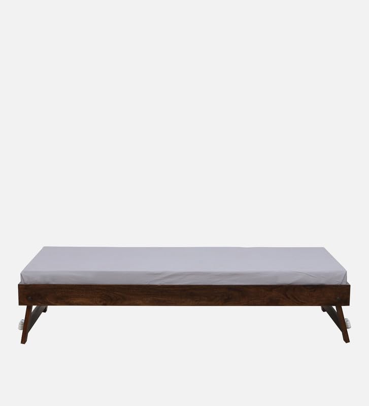 Image of Sheesham Wood Single Size Bed Without Storage | Wooden Single Bed Cot Palang Furniture for Living Room Bedroom Home and Hotel (Provincial Teak Finish)