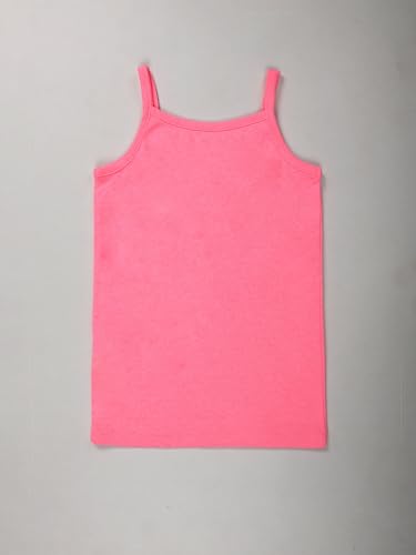 Image of KiddoPanti Girls 100% Cotton Rib Solid Camisole Tank Top Pack of 3