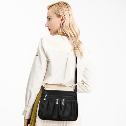 Crossbody Bags for Women Lightweight Shoulder Purse Waterproof Nylon Handbag with Multiple Pockets Travel2