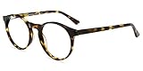 ZEITLOSE RUNDE BRILLE- Firmoo Blaulicht Computer Brille ohne Sehstärke aus Acetate-Material hat eine Vollrandrahmen verfügt über angenehme Traggefühl dank unisex Gestellform, flexible Federschanier und Leichtgewicht
