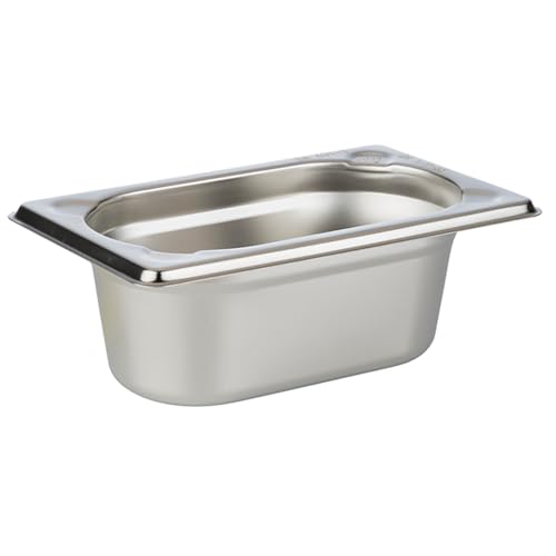 APS 81506 GN 1/9 Behälter – Edelstahl, 175x105 Mm, Höhe 150 Mm, 1,5 Liter, Seidenmatt, Stapelbar, Spülmaschinengeeignet