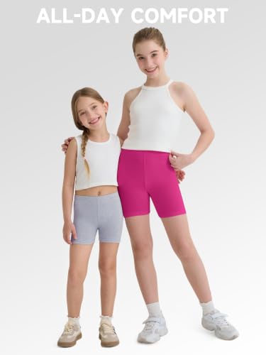 Image of 8 Pack Girls Shorts Bike Shorts Toddler Cartwheel Dance Under Dress Clothes | Soft & Stretchy & Not See Through, 12M-16Y Toddler & Kids Biker Shorts, Snug Fit Stays Put, Multi-color Girls Clothes Pack