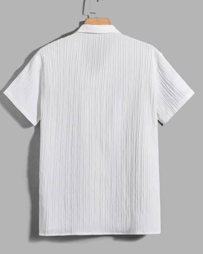 Image of Men's Relaxed Fit Striped Short Sleeve Button-Down Casual Shirt