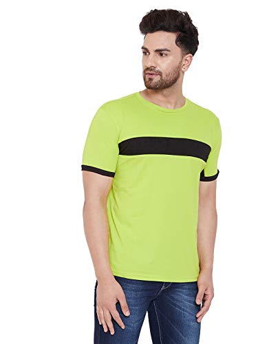 Image of GRITSTONES Half Sleeves Color Block Round Neck T-Shirt for Men -GSHSTSHT2550 P