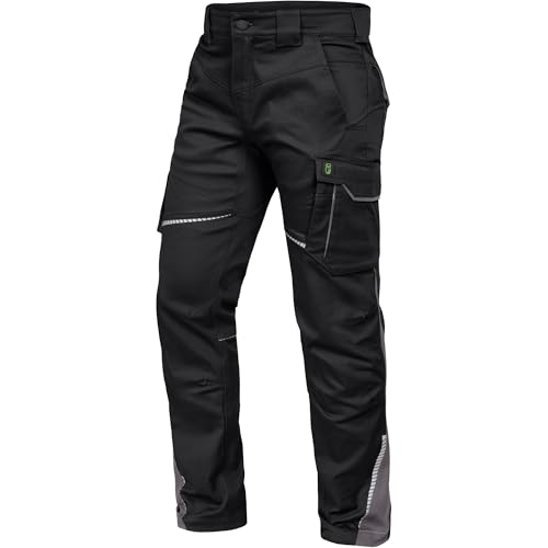 Leibwächter Flex-Line Stretch Arbeitshose schwarz-grau Gr. 52 Handwerker Hose mit Bewegungsfreiheit Arbeitsbekleidung atmungsaktiv ohne Knietaschen strapazierfähig