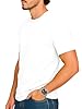 LUXY LINE Men’s Plain T-Shirt Crew Neck & Short Sleeve Cotton Top for Adults Soft and Durable Gym Tees for Men (S-2XL) White #2