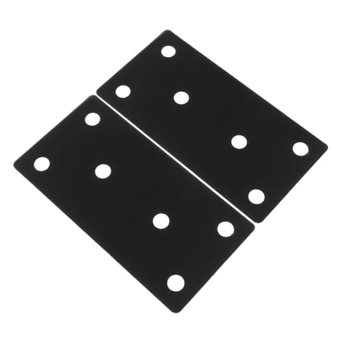 WOONEKY 2pcs Brackets for Wood Stainless Straight Bracket Straight Braces for Furniture Metal Braces Brackets Black Stainless Steel