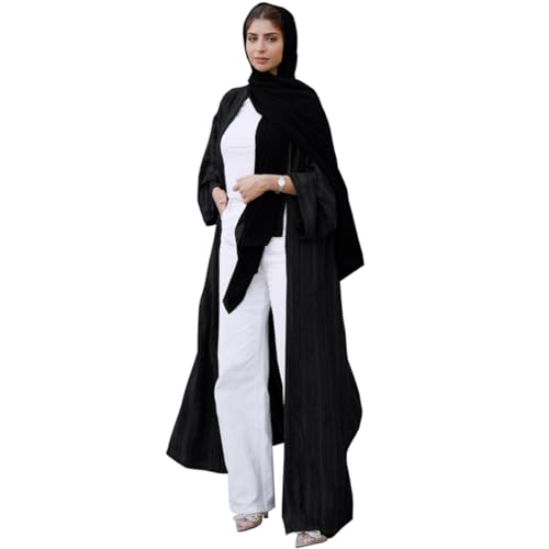 Womens Muslim Kimono Abaya Solid Striped Retro Ethnic Cardigan Robe Dubai Middle Eastern Saudi Arabia Eid Clothes