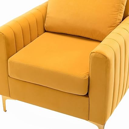 Image of Wingback Armchair | High Back Wing Chair | Single Seater Chair for Living Room Set of 2 Chairs (Yellow)