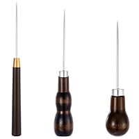 BOHUIZ 3 Stück Ahle Werkzeug Vorstecher mit Holzgriff, Leder Werkzeug Ledernadel Prickelnadel Leder Nähen für DIY Nähahle Handwerkzeug Lederverarbeitung