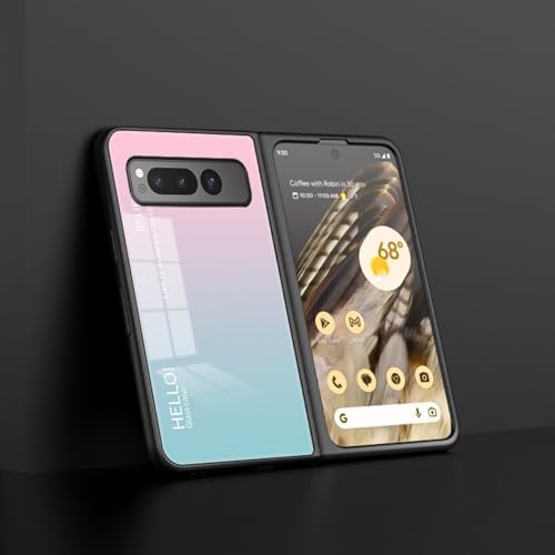 For Google Pixel Fold �p �P�[�X �w�ʃK���X ���킢�� �O�[�O���s�N�Z��Fold �X�}�z�P�[�X TPU�f�� �O���f�[�V������ �ϏՌ� �}�b�g�� ����~�� ������� �y�� ���^ ��ʃ����Y�ی� ������� �؍� ���� for googl