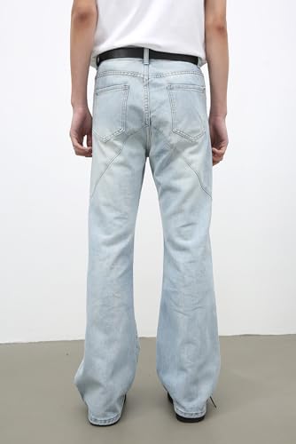 Mens Y2K Wide Leg Jeans Mid Rise Baggy Hip Hop Skater Jeans Vintage Casual Straight Leg Flared Denim Pants Streetwear3