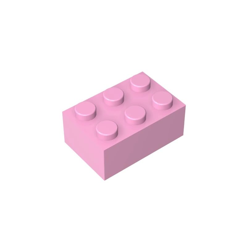 Gobricks 3002 Basic Bricks Brick 2x3 50 Pieces GDS-541 Compatible with Lego Building Blocks Color:Bright Pink