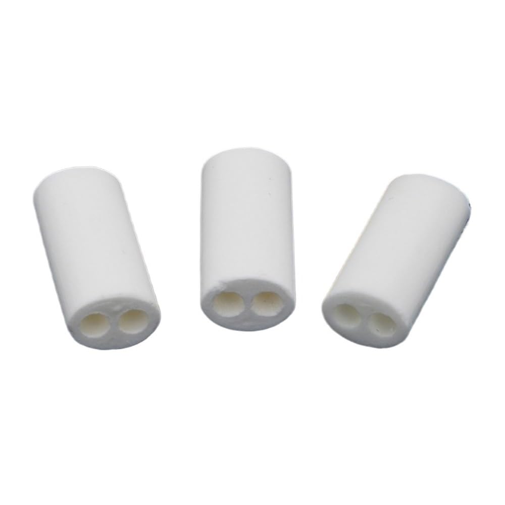 Ceramiczny pręt izolacyjny, zestaw 10 pustych rur porcelanowych z podwójnym otworem, długość 15/25/23 mm, odporna na ścieranie ceramika o wysokiej zawartości tlenku glinu, do elementu grzejnego (4 x 1