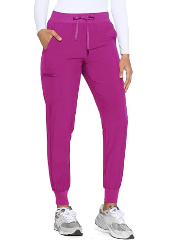 Image of COZYFIT Womens Scrub Pants - Soft Stretch Yoga Style with 5 Pockets, Slim Fit Jogger Scrubs Pants for Women