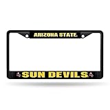 Rico Industries NCAA Arizona State Sun Devils Black License Plate Frame 12" x 6" Black Chrome Frame 12" x 6" Car/Truck Auto Accessory