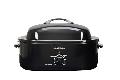Comparison: Best Under 18 Qt Capacity Roaster Oven 11 HomeCraft Nostalgia Electric Roaster Oven, 18-Quart Capacity for Turkey, Chicken, Meat, Vegetables, Full-Range Temperature Control, Lift-Out Rack, and Removable Enamel Pot Included, Black