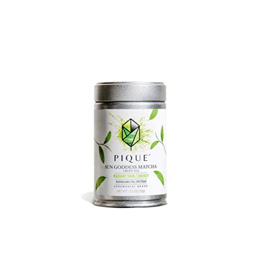 PIQUE Organic Sun Goddess Matcha Tin - Premium First Harvest Ceremonial Grade Matcha Green Tea Powder from Japan (70g/ 2.5oz)