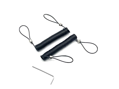 LORADAR Detachable Reusable Retractable Tether Strap - Tool-Free Dual-Loop System, 80lb 5ft, Anti-Loss Safety Design - Secure Your Gear, No More Lost Hardware! (2Pack, 5 Ft)