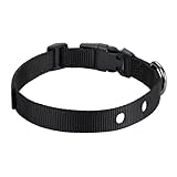 3/4 Inch Dog Shock Collar Replacement Strap with 2 Holes - Compatible with Most Brands of Ecollar Dog Fences and Training Collars, Black