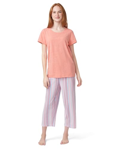 Image of HUE Women's Summer Vacation Pajama Separates, Soft, Whimsical Print Pjs with Tropical Beach Themes, Flip Flops, Cocktails