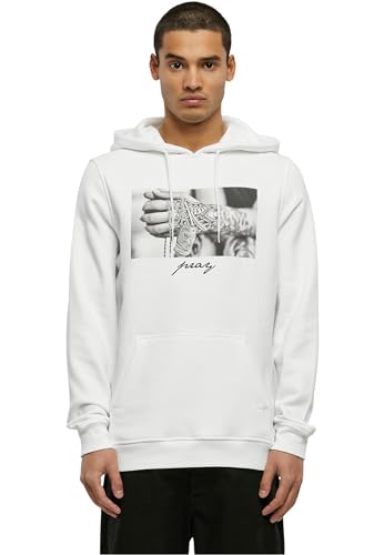 Sweat à capuche homme Mister Tee Mt492 Pray 2.0 en coton noir confortable pour look streetwear quotidien